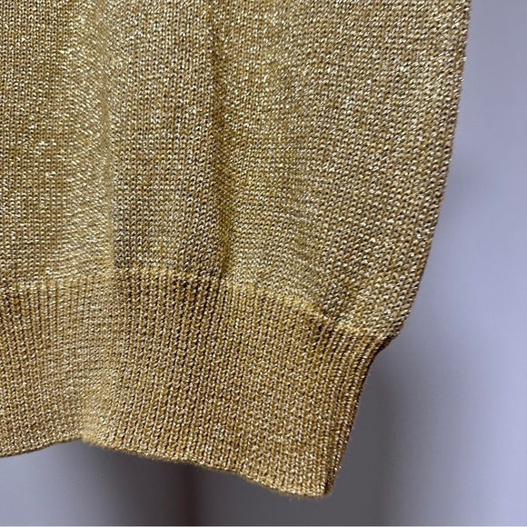 Vintage Fia Italia Handloomed Gold Metallic Sweater Vest Women’s Sz Small Preppy - Picture 12 of 14